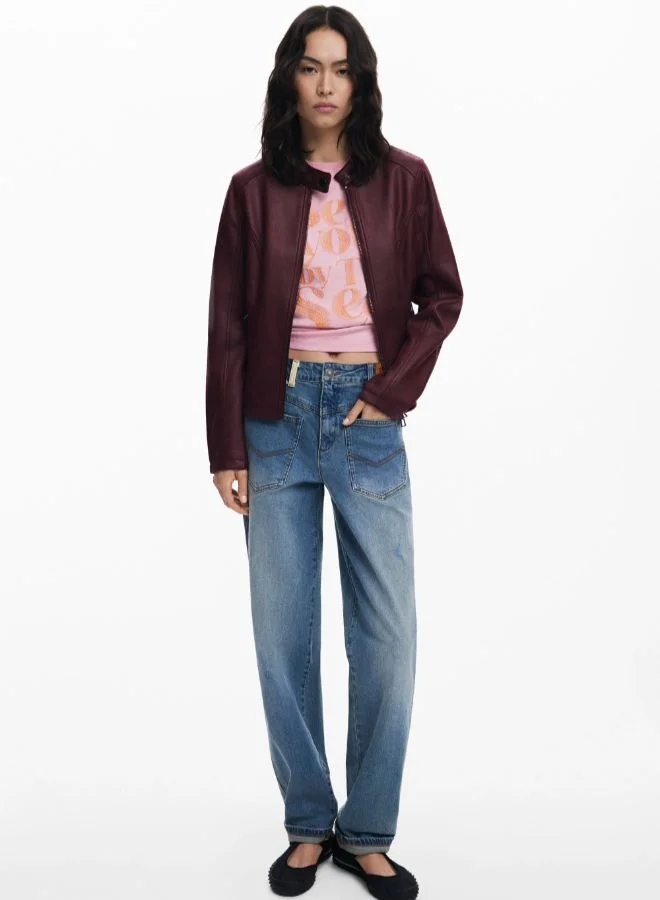 ديسيجوال سترة جلدية صناعية مختلطة